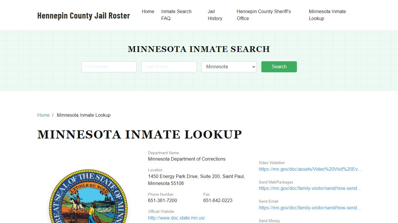 Minnesota Inmate Search, Jail Rosters - Hennepin County Jail